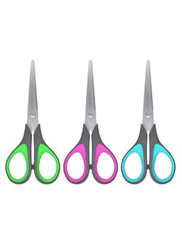 Ножницы ErichKrause Standard+, 17 см, с улучшенной двойной заточкой, ручки с противоскользящими резиновыми вставками, МИКС