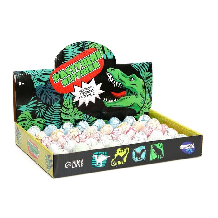 Растущие животные Funny toys в яйце с белым напылением №2 «Страна динозавров», МИКС