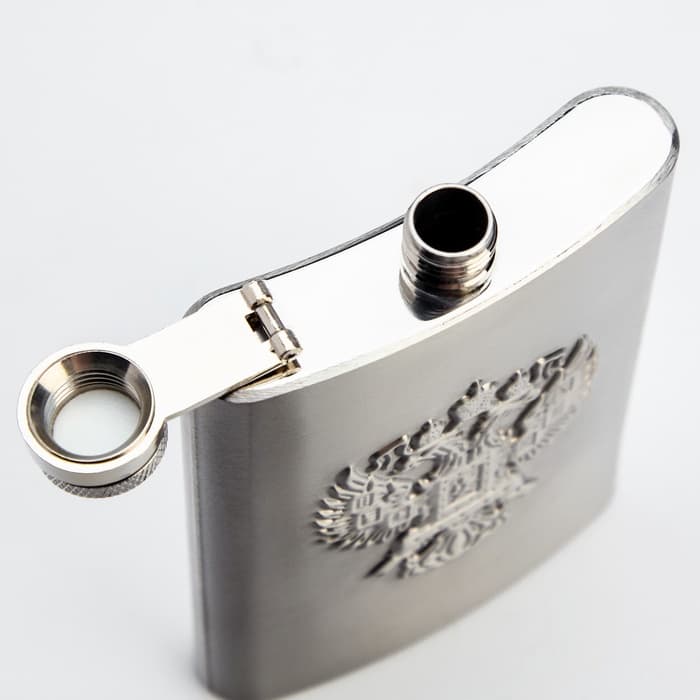 Фляжка «Двуглавый орёл», 240 мл, хром
