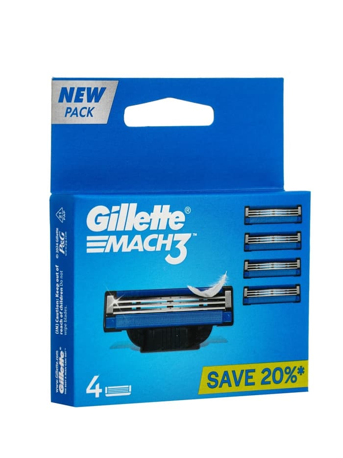 Сменные кассеты Gillette Mach3, 3 лезвия, 4 шт.