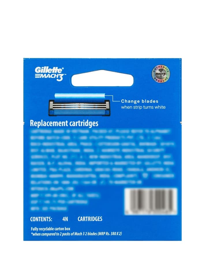Сменные кассеты Gillette Mach3, 3 лезвия, 4 шт.