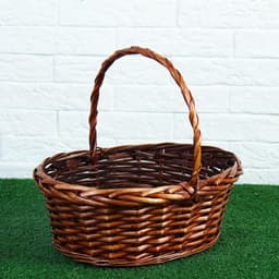 Корзина плетёная для хранения, ива, овальная, тёмно - коричневая, набор 3 шт.