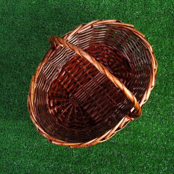 Корзина плетёная для хранения, ива, овальная, тёмно - коричневая, набор 3 шт.