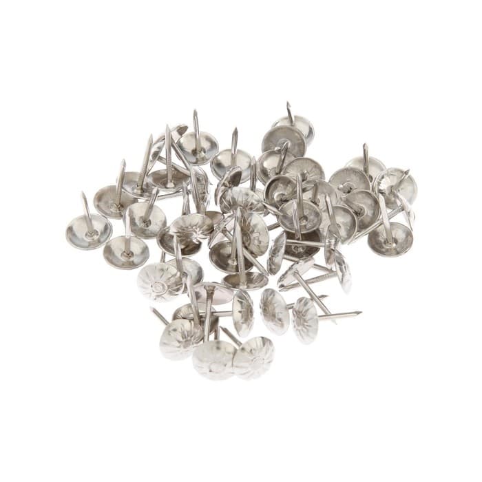 Гвозди ТУНДРА, декоративные, обивочные, фактурные, 11×16 мм, хром, 100 шт.