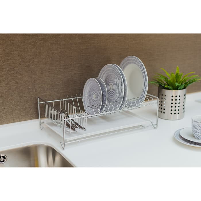 Сушилка для посуды с поддоном, 40×23×15 см, хром