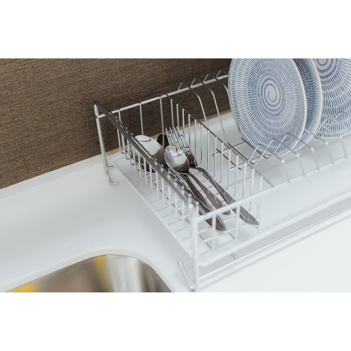 Сушилка для посуды с поддоном, 40×23×15 см, хром