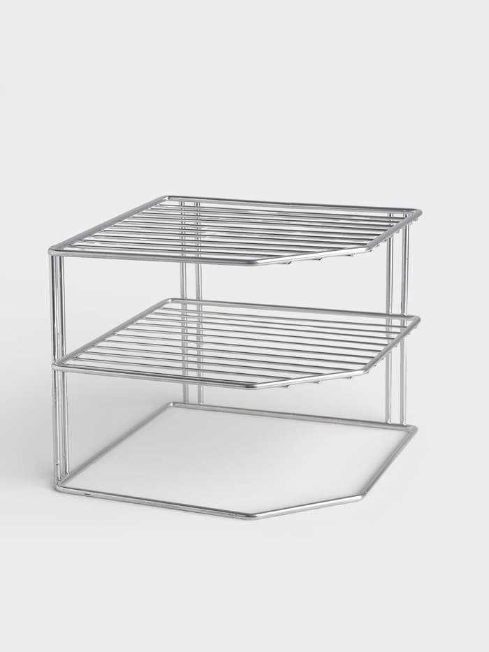 Подставка для посуды, 2 яруса, 25×25×20 см, хром