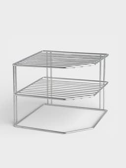 Подставка для посуды, 2 яруса, 25×25×20 см, хром