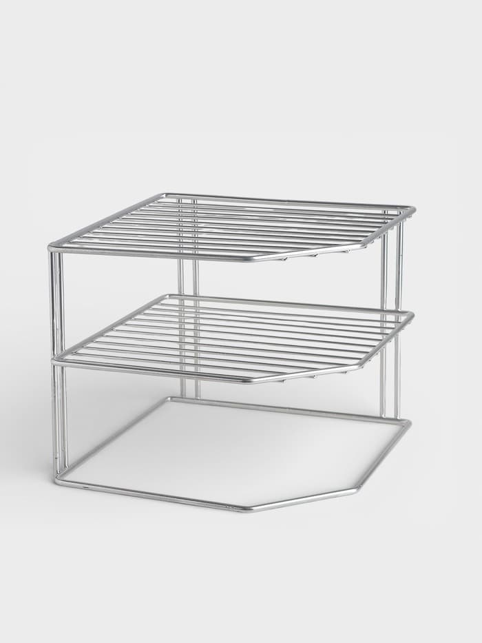 Подставка для посуды, 2 яруса, 25×25×20 см, хром