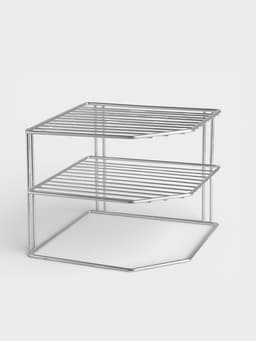 Подставка для посуды, 2 яруса, 25×25×20 см, хром