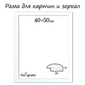 Рама для картин (зеркал) 40 х 50 х 2,6 см, дерево, Berta, белая