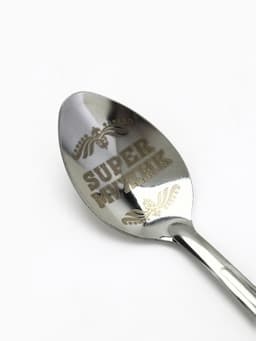 Ложка чайная с гравировкой «Super мужик», на подарочной открытке, 3×14 см