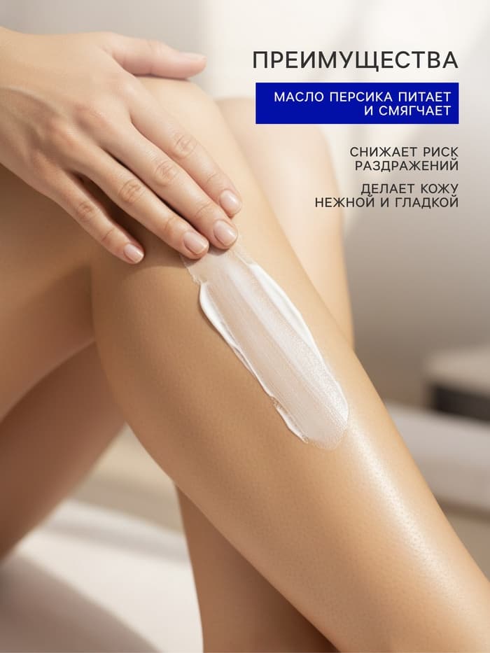 Деликатный крем-депилятор Floresan Deep Depil для удаления волос на лице с маслом персика, 50 мл