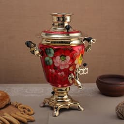 Самовар электрический «Жостово на красном», рюмка, 3 л