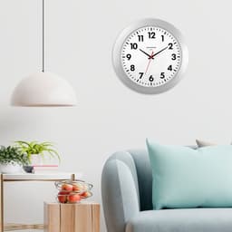 Часы настенные, серия: Классика, d=30 см, плавный ход, серебряный обод
