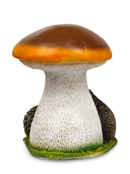 Садовая фигура из полистоуна «Гриб белый с ежами и яблоком», 37×30×30 см