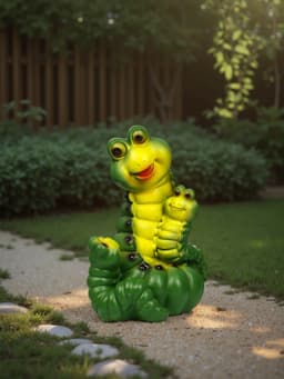 Садовая фигура из полистоуна «Гусеницы семья », 24×14×15 см