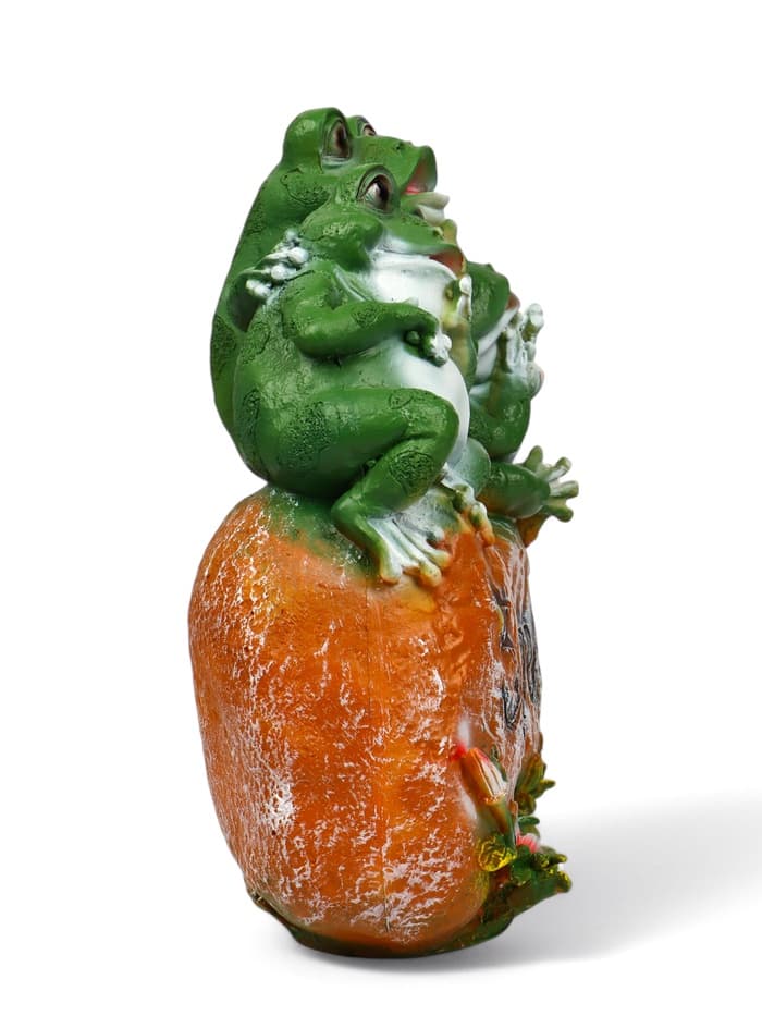 Садовая фигура из полистоуна «Лягушка на камне», 14×30×35 см