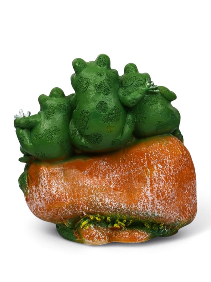 Садовая фигура из полистоуна «Лягушка на камне», 14×30×35 см