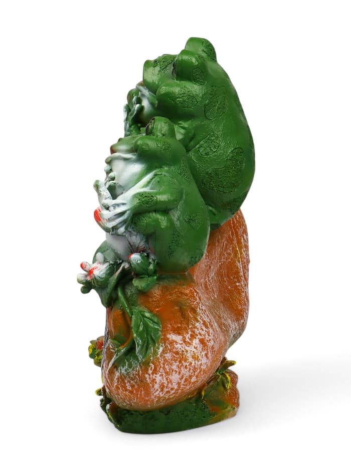 Садовая фигура из полистоуна «Лягушка на камне», 14×30×35 см