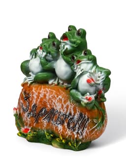 Садовая фигура из полистоуна «Лягушка на камне», 14×30×35 см