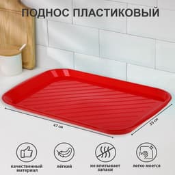 Поднос ТД Ангора, пластик, 35×47 см, красный