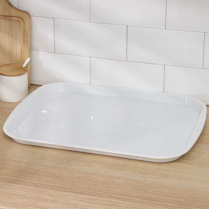 Поднос ТД Ангора, пластик, 47×35 см, белый под мрамор