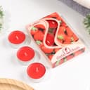 Набор свечей ароматических чайных «Клубника», 3.8×1.6 см, 3.5 ч, 12 г, 6 шт.