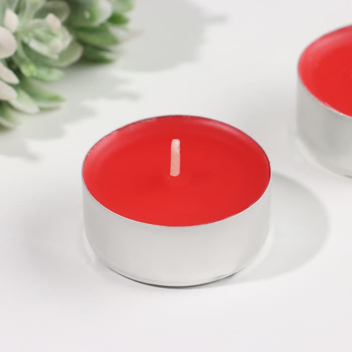 Набор свечей ароматических чайных «Клубника», 3.8×1.6 см, 3.5 ч, 12 г, 6 шт.