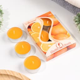 Набор свечей ароматических чайных «Апельсин», 3.8×1.6 см, 3.5 ч, 12 г, 6 шт.