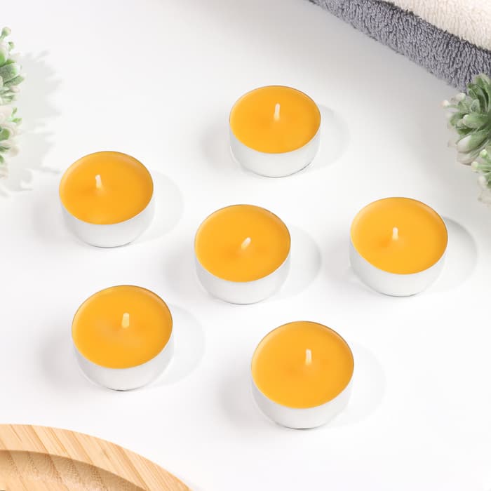 Набор свечей ароматических чайных «Апельсин», 3.8×1.6 см, 3.5 ч, 12 г, 6 шт.