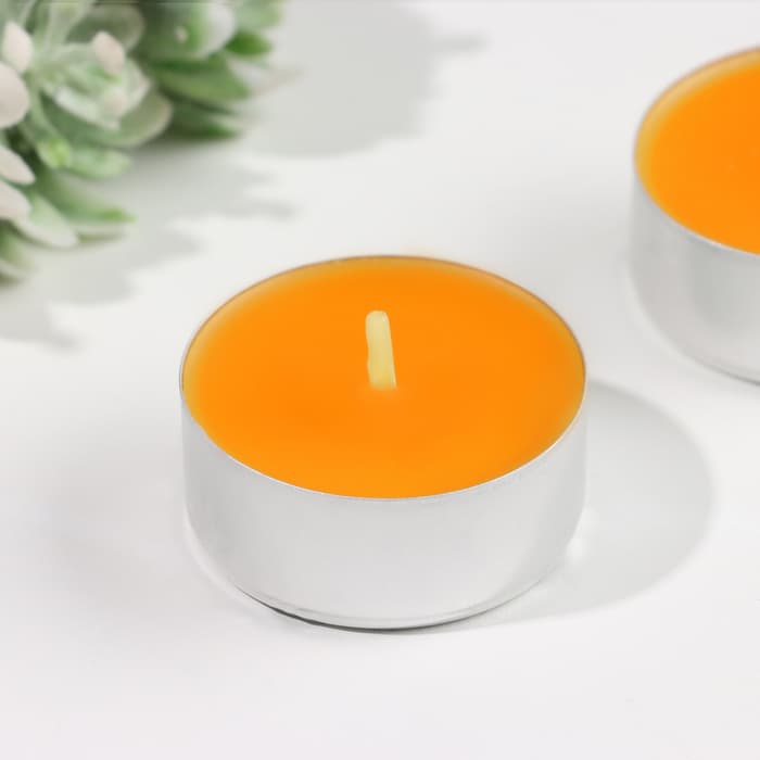 Набор свечей ароматических чайных «Апельсин», 3.8×1.6 см, 3.5 ч, 12 г, 6 шт.