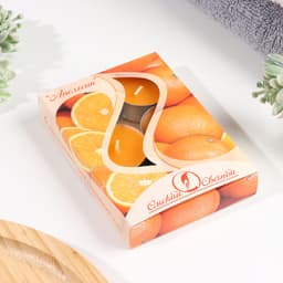 Набор свечей ароматических чайных «Апельсин», 3.8×1.6 см, 3.5 ч, 12 г, 6 шт.