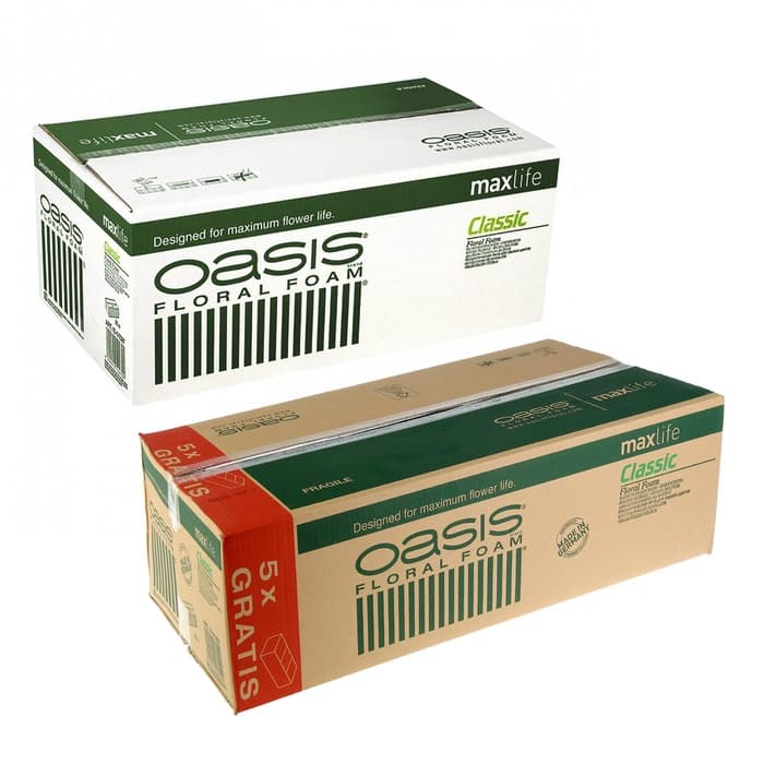 Губка флористическая для живых цветов, букетов «Оазис Классик» кирпич, 23×11×8 см