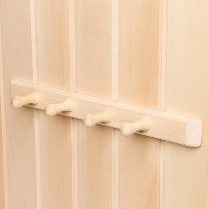 Вешалка для бани и сауны, липа, 40×5×6.5 см, 4 крючка, «Добропаровъ»