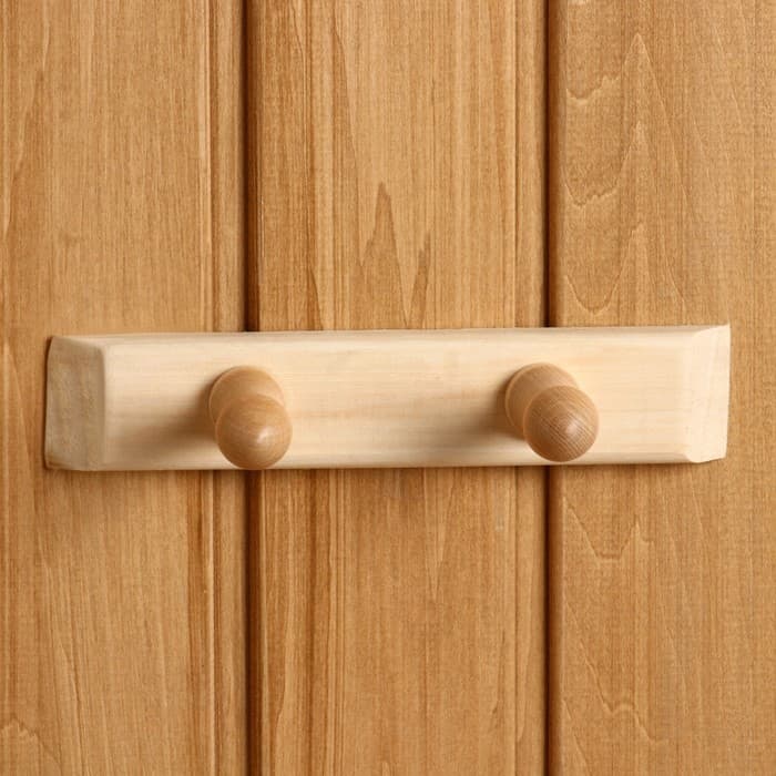 Вешалка для бани и сауны, липа, 20×4×6 см, 2 крючка, «Добропаровъ»