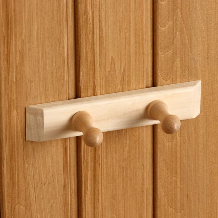 Вешалка для бани и сауны, липа, 20×4×6 см, 2 крючка, «Добропаровъ»