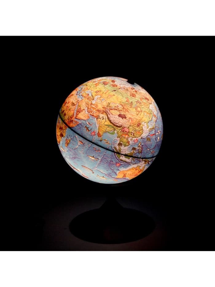 Глобус зоогеографический, Глобен «Классик Евро», диаметр 210 мм, детский, с подсветкой