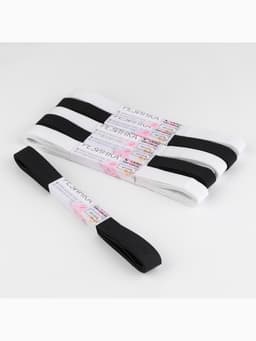 Резинки бельевые, 15 мм, 2±0.5 м, набор 6 шт., белые, чёрные