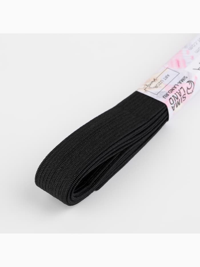 Резинки бельевые, 15 мм, 2±0.5 м, набор 6 шт., белые, чёрные