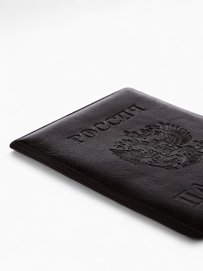 Обложка для паспорта «Герб», коричневая