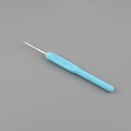 Крючок для вязания, с пластиковой ручкой, d=2.5 мм, 14 см, голубой
