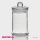 Банка для сыпучих продуктов Доляна «Стелла», 150 мл, 6×11.5 см, стекло, прозрачная