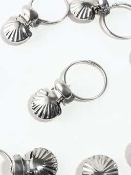 Кольцо для карниза, с зажимом «Ракушка», d=32/36 мм, 20 шт., цвет серебряный