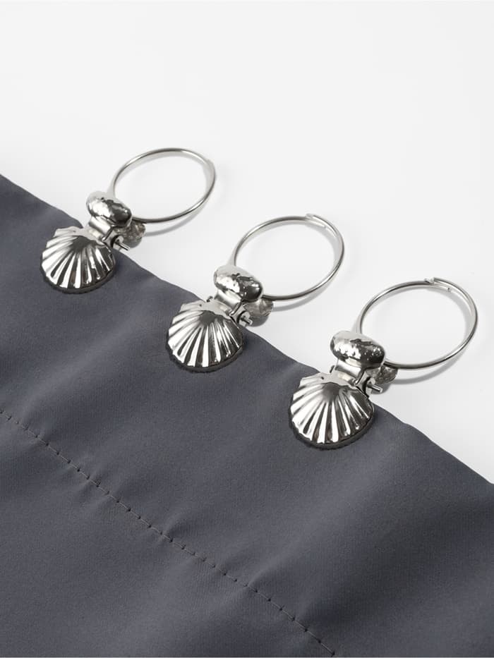 Кольцо для карниза, с зажимом «Ракушка», d=32/36 мм, 20 шт., цвет серебряный