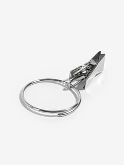 Кольцо для карниза, с зажимом, d=30/33 мм, 20 шт., цвет серебряный