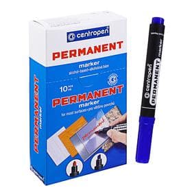 Маркер перманентный Centropen 8566, синий, узел 5.0 мм, линия 2.5 мм