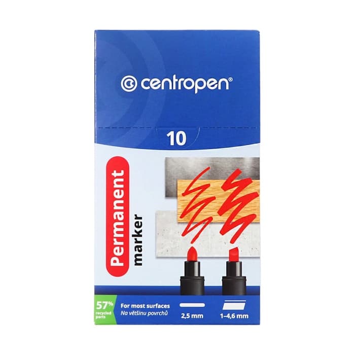 Маркер перманентный Centropen 8566, синий, узел 5.0 мм, линия 2.5 мм