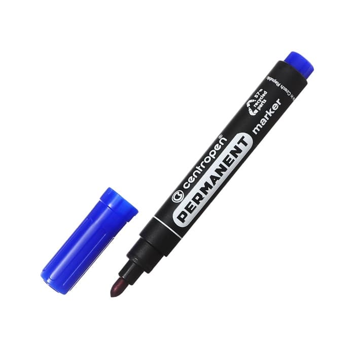 Маркер перманентный Centropen 8566, синий, узел 5.0 мм, линия 2.5 мм