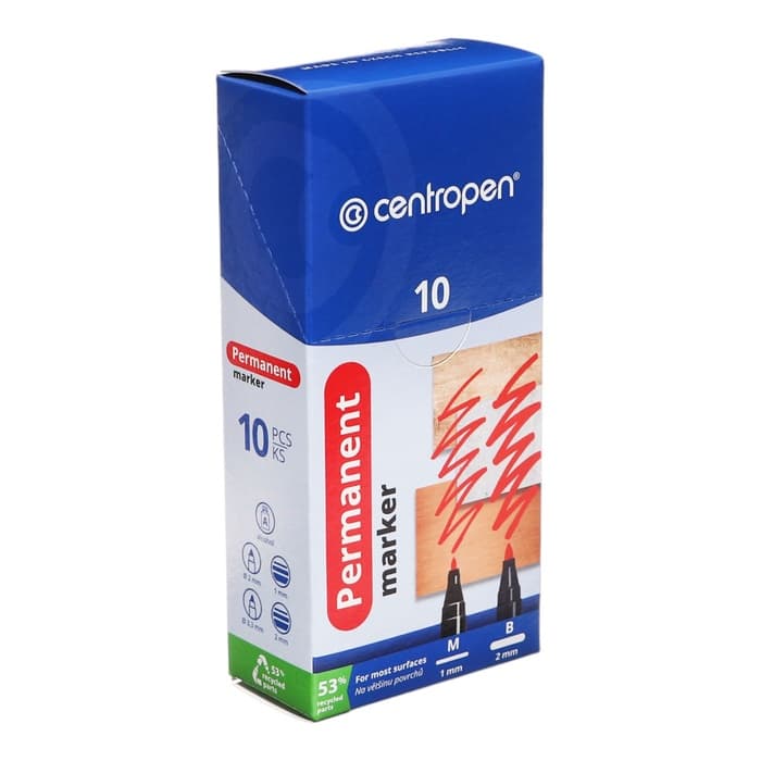 Маркер перманентный Centropen 2846, чёрный, узел 2.0 мм, линия 1 мм